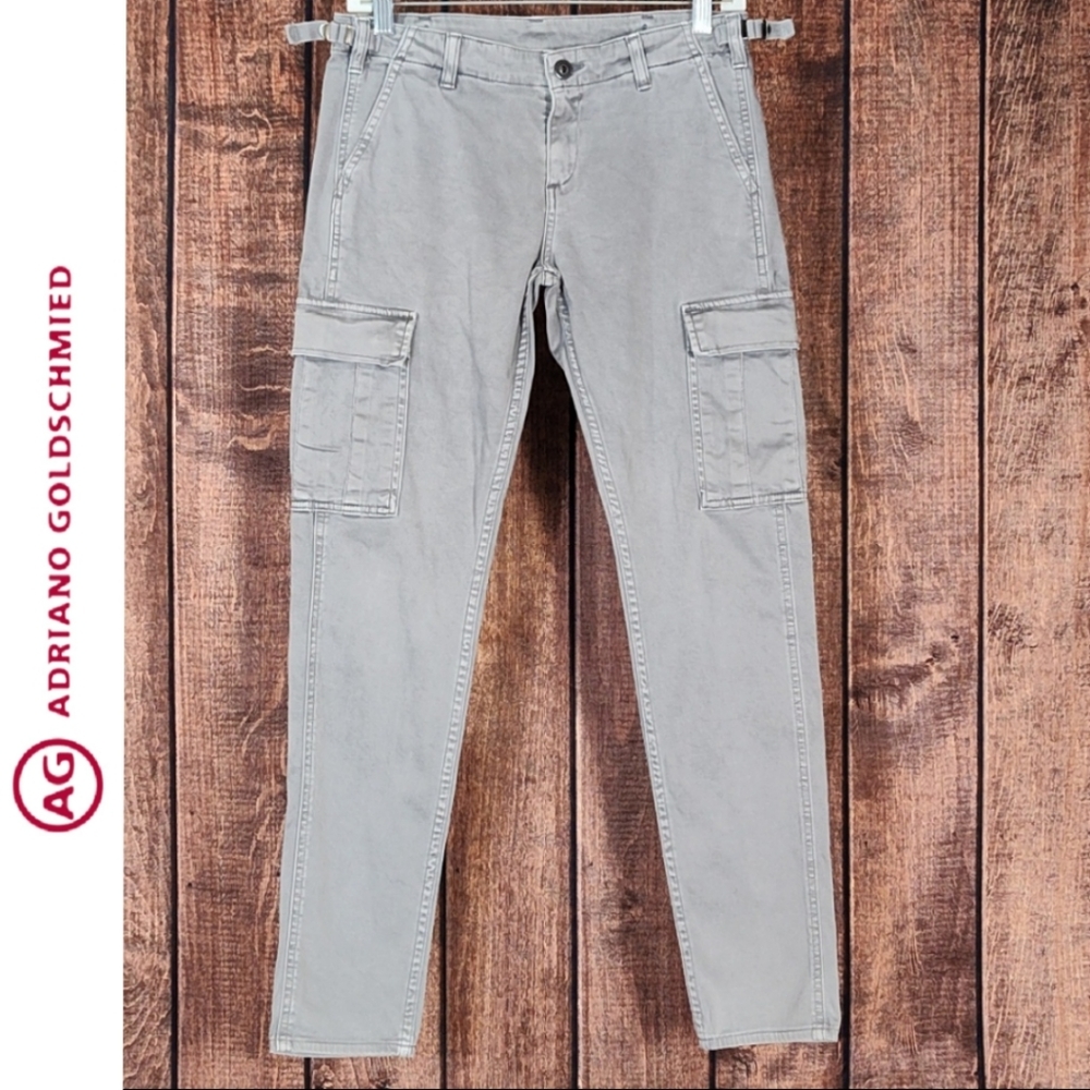 28x30 Vtg Slim Cargo Mens Gray Pants Excellent Condition